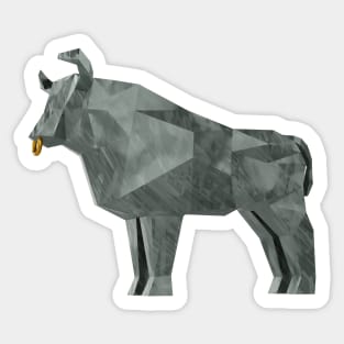 Grey Metal Bull, symbol of the new year 2021 Sticker